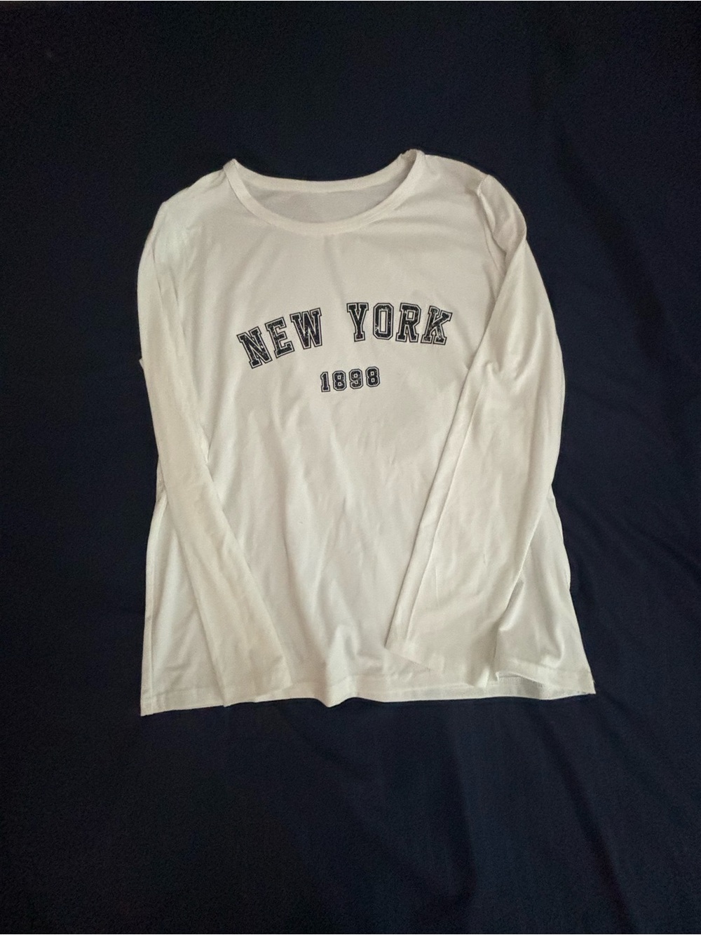 White 'New York 1898' Long Sleeve Tee
